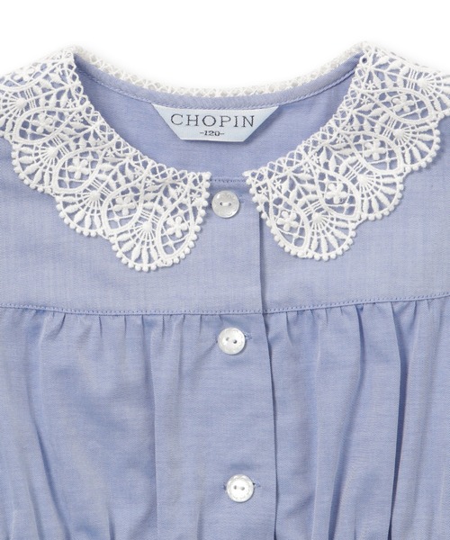 「CHOPIN」 「KIDS」半袖ワンピース 130cm サックスブルー キッズ_画像9