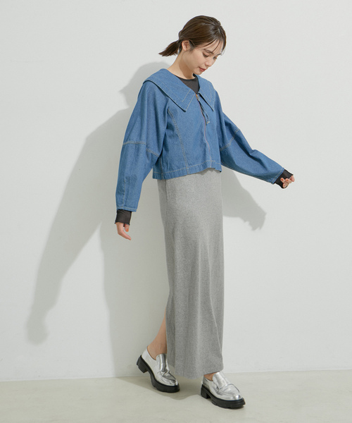 「LE CERCLE par rope'」 キャミソールワンピース FREE ブルー レディース_画像7