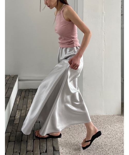 「Didot.showroom」 フレアスカート FREE シルバー レディース_画像2