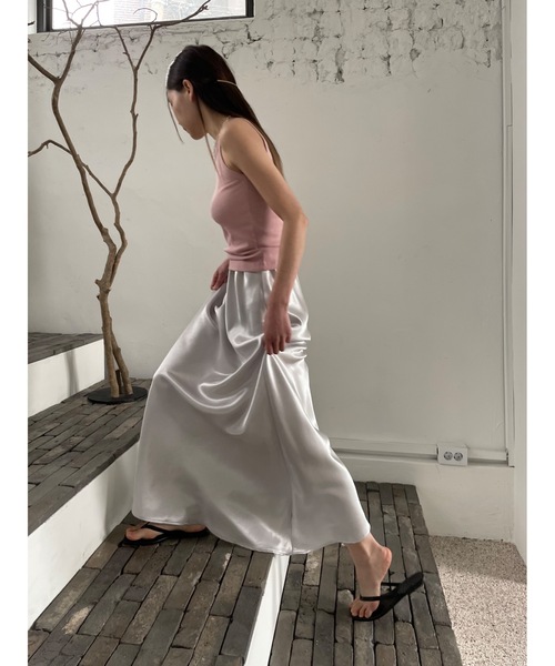 「Didot.showroom」 フレアスカート FREE シルバー レディース_画像3