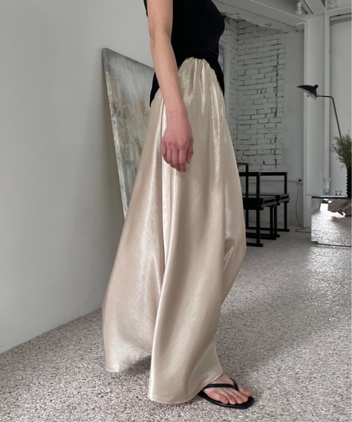 「Didot.showroom」 フレアスカート FREE シルバー レディース_画像7