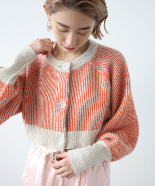 「SLOBE citron.」 ニットカーディガン FREE ブルー レディース_画像2