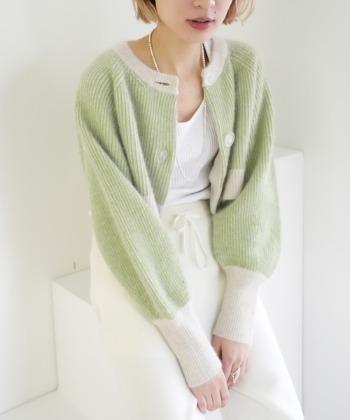 「SLOBE citron.」 ニットカーディガン FREE ブルー レディース_画像8