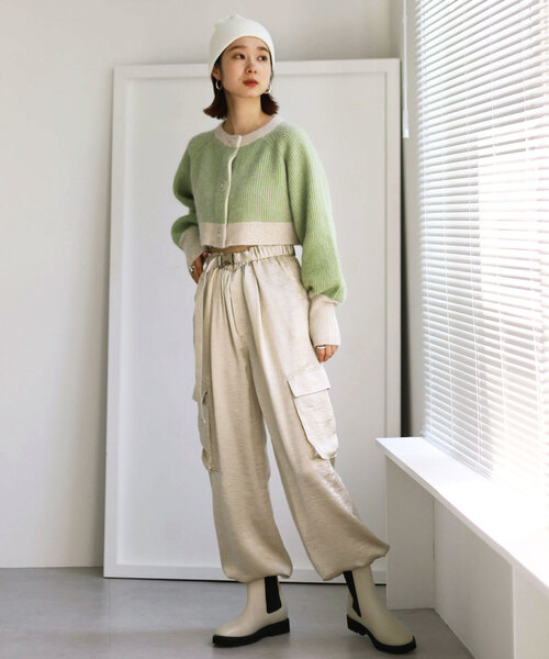 「SLOBE citron.」 ニットカーディガン FREE ブルー レディース_画像9