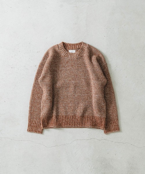 quadro ニット セーター 5G引き揃え片畦クルーネック レディース