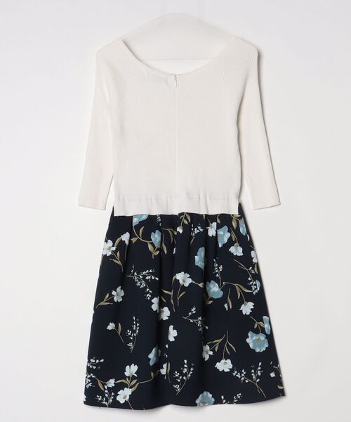 「Rirandture」 花柄ドッキングワンピース 2 ネイビー レディース_画像2