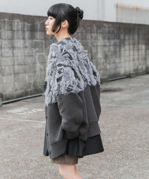 KBF（ケービーエフ） ニットカーディガン ONE ネイビー レディース