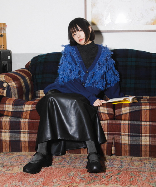 KBF（ケービーエフ） ニットカーディガン ONE ネイビー レディース