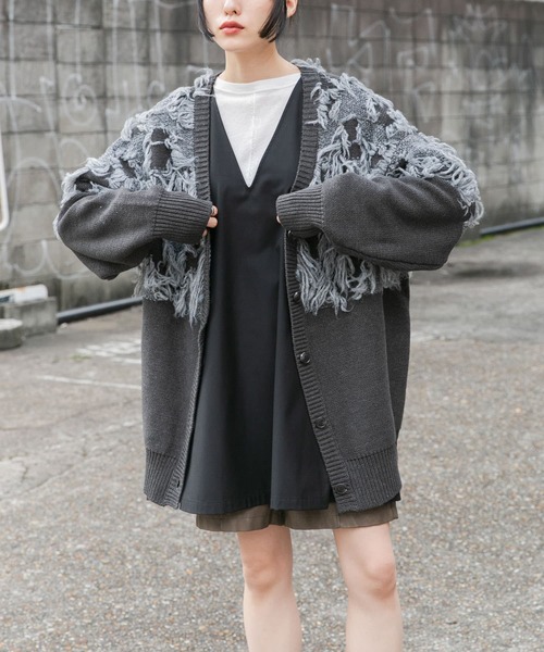 KBF（ケービーエフ） ニットカーディガン ONE ネイビー レディース