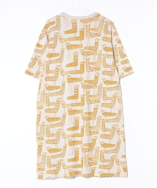 mina perhonen（ミナペルホネン） 7分袖ワンピース 38 ベージュ