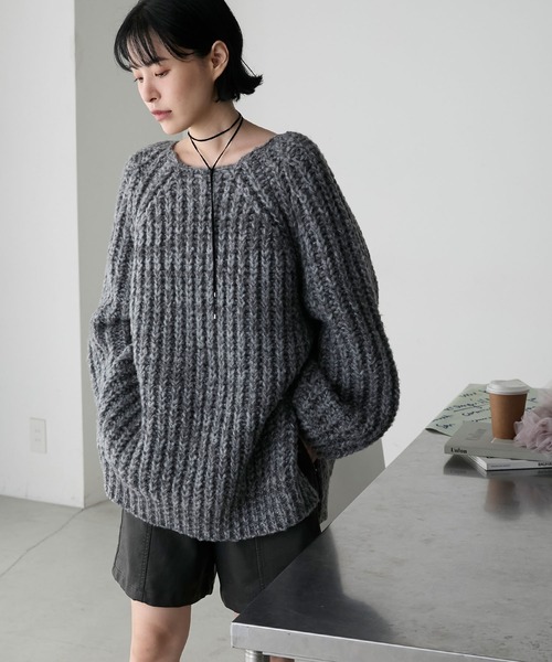 「forksy.」 長袖ニット FREE グレー レディース_画像4