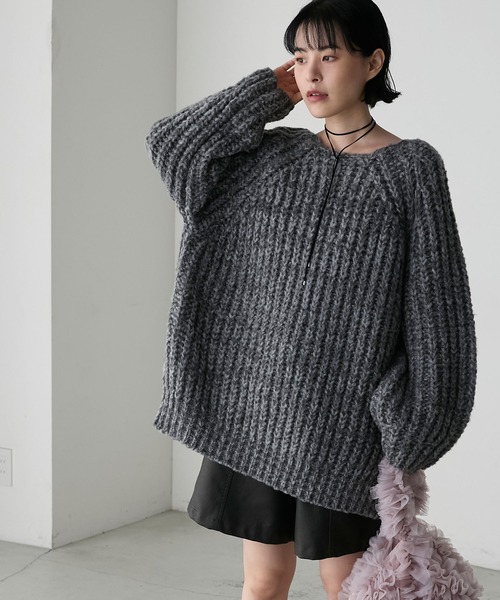 「forksy.」 長袖ニット FREE グレー レディース_画像6
