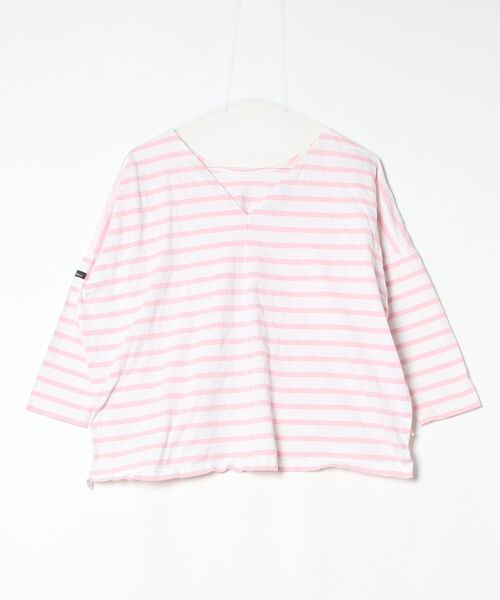 [Le Minor] окантовка рисунок трикотажный джемпер с длинным рукавом 1 Pink Lady -s