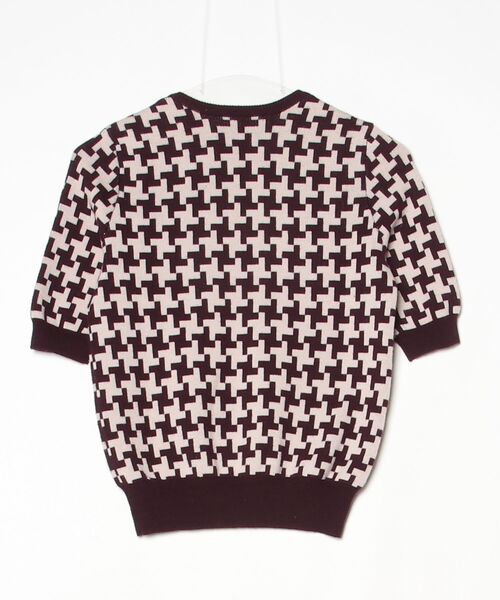 「CARVEN」 花柄半袖ニット S ブラウン レディース_画像2
