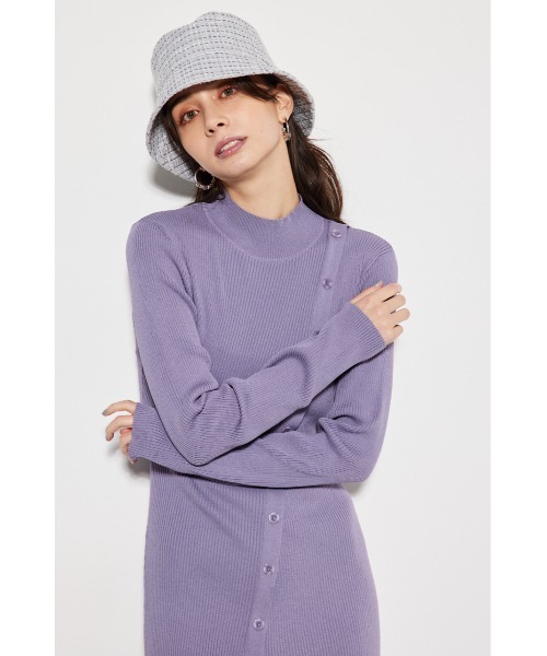 「rienda」 ニットワンピース FREE パープル レディース_画像2