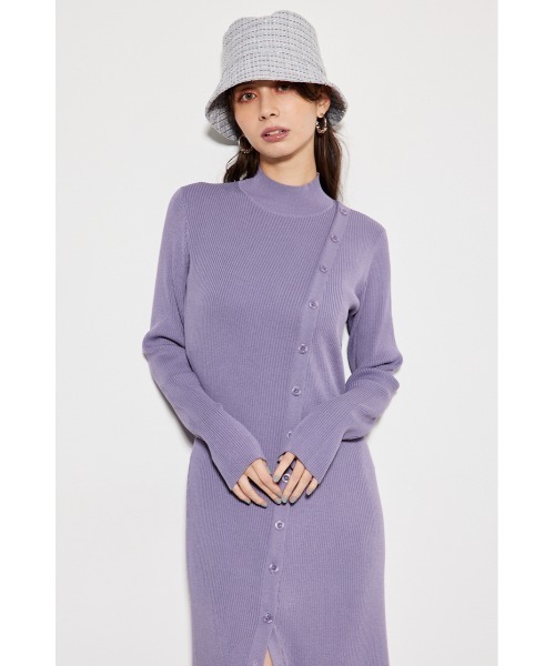 「rienda」 ニットワンピース FREE パープル レディース_画像3