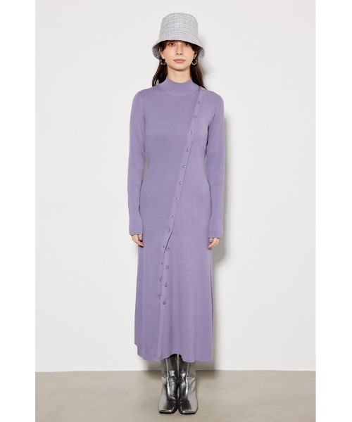 「rienda」 ニットワンピース FREE パープル レディース_画像4
