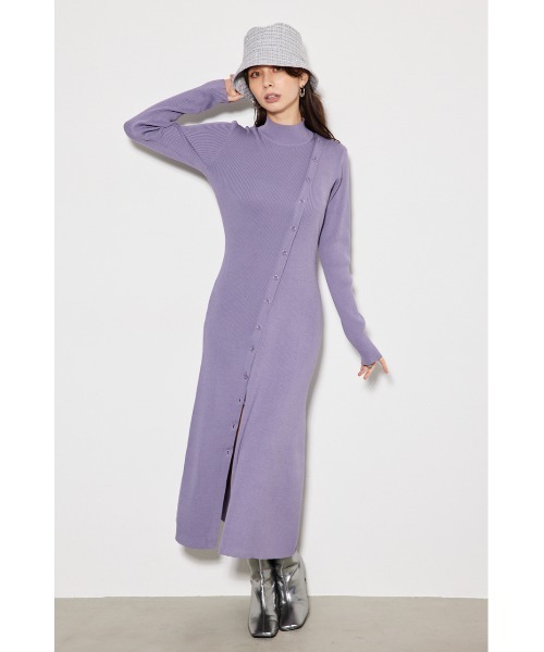 「rienda」 ニットワンピース FREE パープル レディース_画像5
