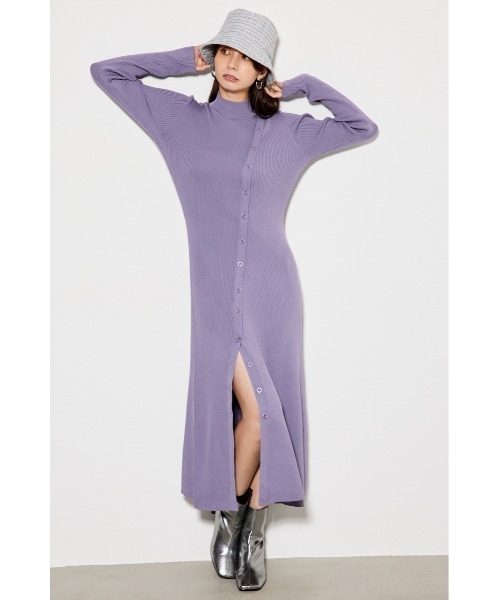 「rienda」 ニットワンピース FREE パープル レディース_画像6
