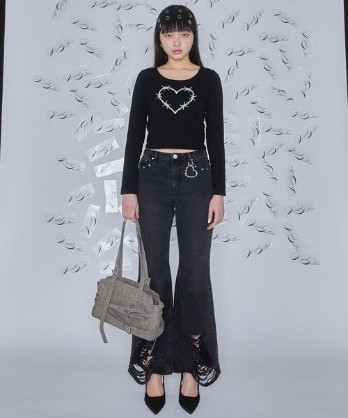 Heart Tattoo ジーンズ デニム デニムパンツ damage flare denim