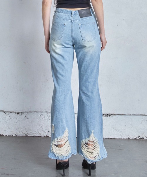 Heart Tattoo ジーンズ デニム デニムパンツ damage flare denim