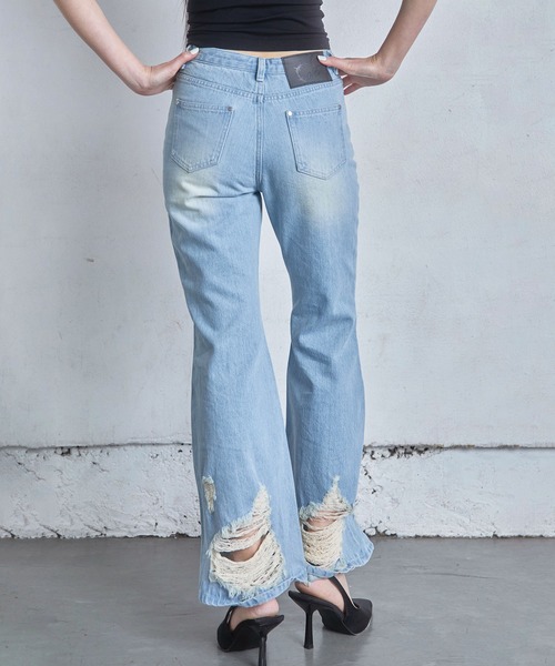 Heart Tattoo ジーンズ デニム デニムパンツ damage flare denim