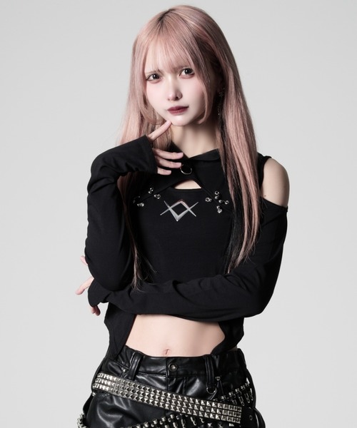 REFLEM（レフレム） tシャツ 「REFLEM/レフレム」フード付きオフショル