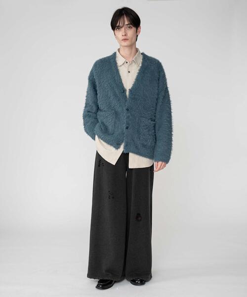 「BROWNY」 ニットカーディガン MEDIUM ホワイト メンズ_画像2