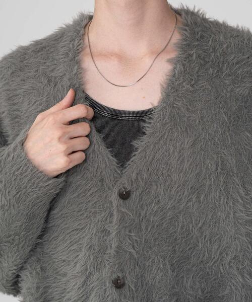 「BROWNY」 ニットカーディガン MEDIUM ホワイト メンズ_画像8