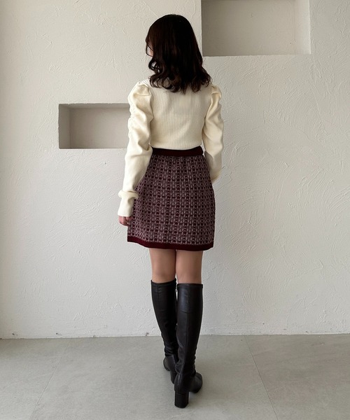 「apres jour」 長袖ニット フリー ボルドー レディース_画像2