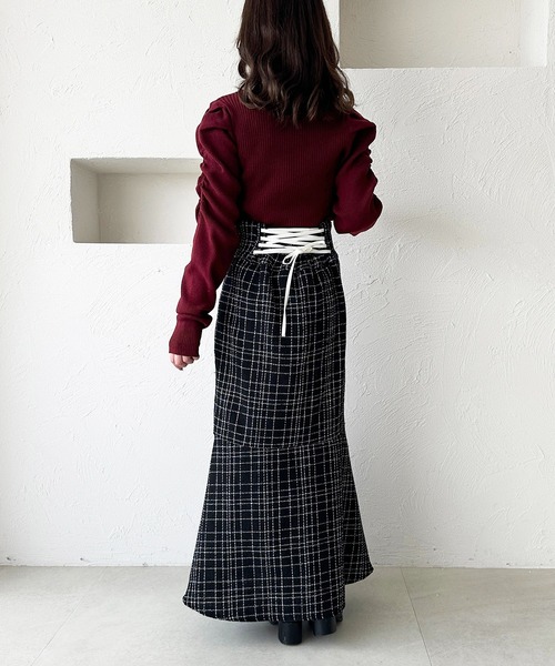 「apres jour」 長袖ニット フリー ボルドー レディース_画像6