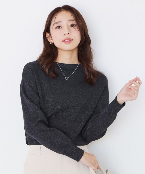 クレージュ フード付き ニットセーター COUP DE CHANCE（クードシャンス） ニット セーター 「手洗い可」ラメ