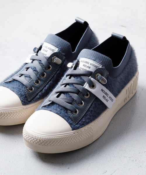 「Noubel Voug Relax」 ローカットスニーカー 22.5cm ブラック×ブラック レディース_画像8