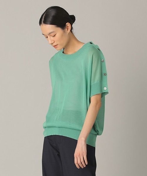 「ZUCCa」 半袖ニット M size ブラック レディース_画像3