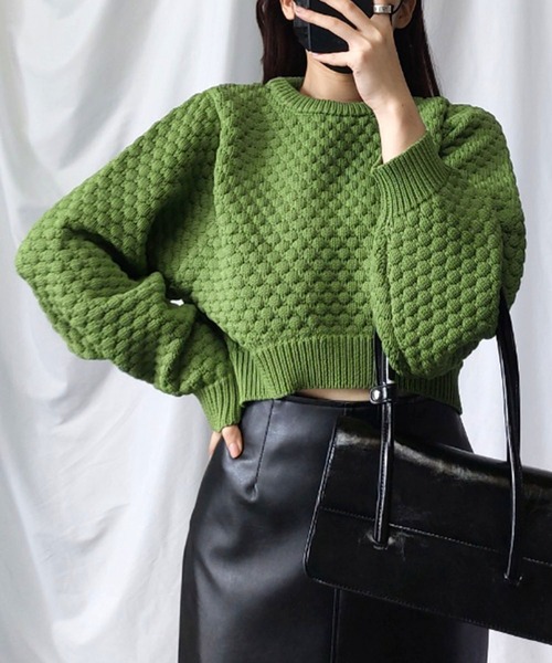 「me+em select」 長袖ニット FREE ピンク レディース_画像2