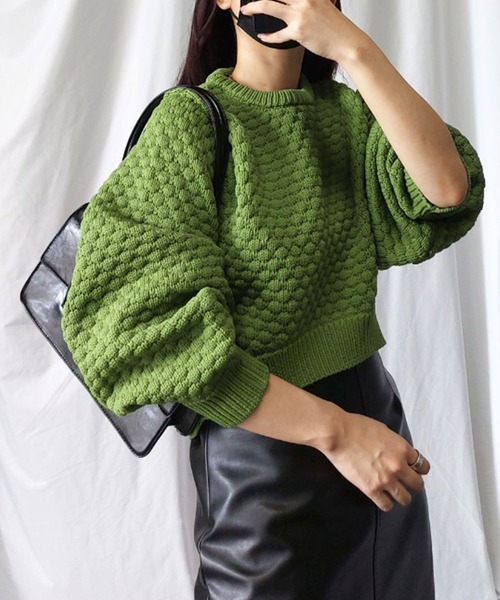 「me+em select」 長袖ニット FREE ピンク レディース_画像3