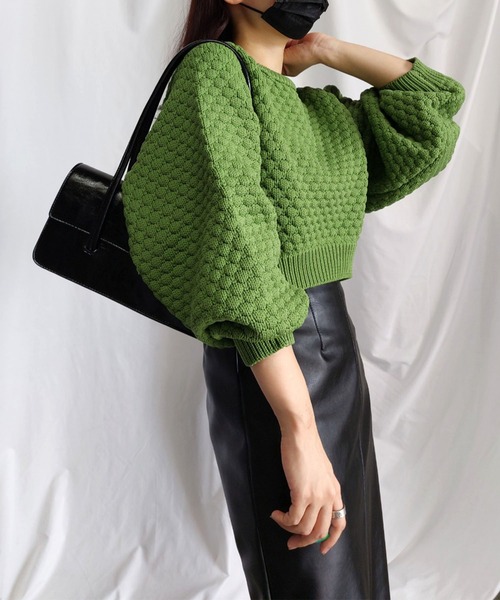 「me+em select」 長袖ニット FREE ピンク レディース_画像4