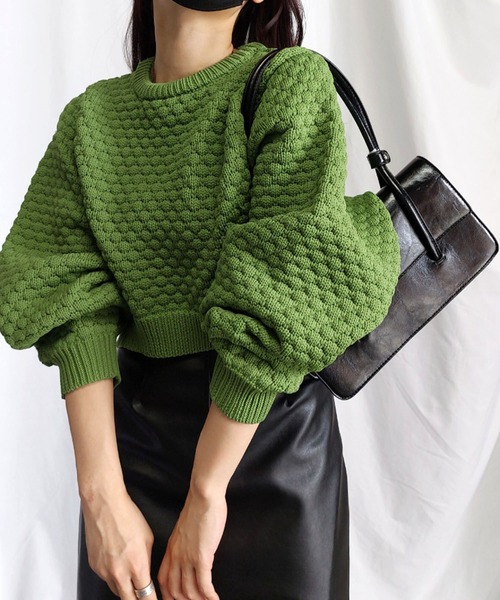 「me+em select」 長袖ニット FREE ピンク レディース_画像5