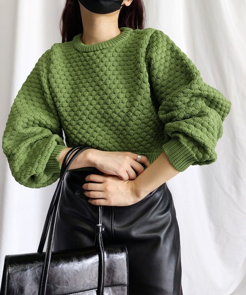 「me+em select」 長袖ニット FREE ピンク レディース_画像7