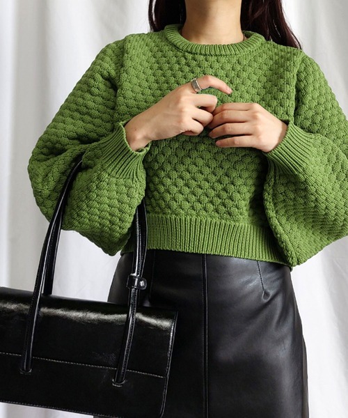 「me+em select」 長袖ニット FREE ピンク レディース_画像8