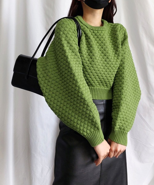 「me+em select」 長袖ニット FREE ピンク レディース_画像9