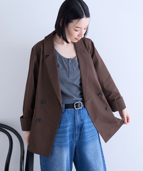 Aunely ジャケット テーラードジャケット 「Aunely」すぐサラ シアー
