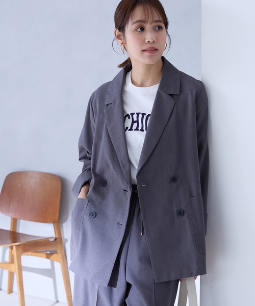 Aunely ジャケット テーラードジャケット 「Aunely」すぐサラ シアー