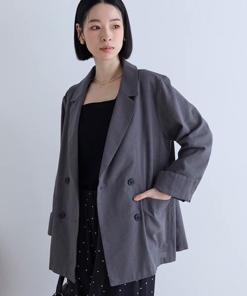 Aunely ジャケット テーラードジャケット 「Aunely」すぐサラ シアー