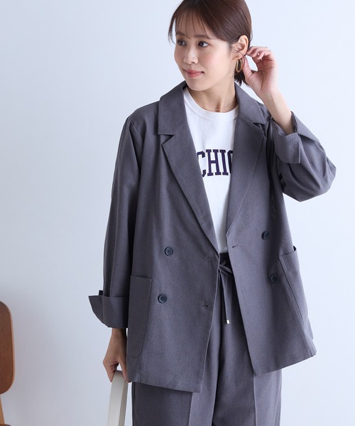 Aunely ジャケット テーラードジャケット 「Aunely」すぐサラ シアー