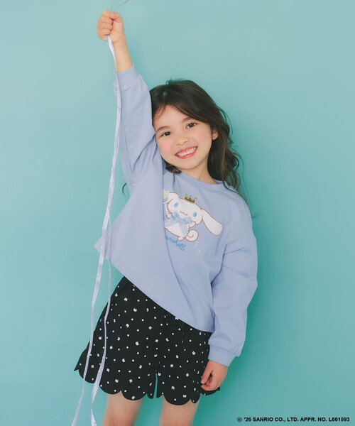 ANY（エニィ） tシャツ 「シナモロール×ANY KIDS」アップリケ 長袖T