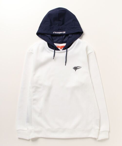 「BEAMS GOLF」 プルオーバーパーカー M ホワイト メンズの画像