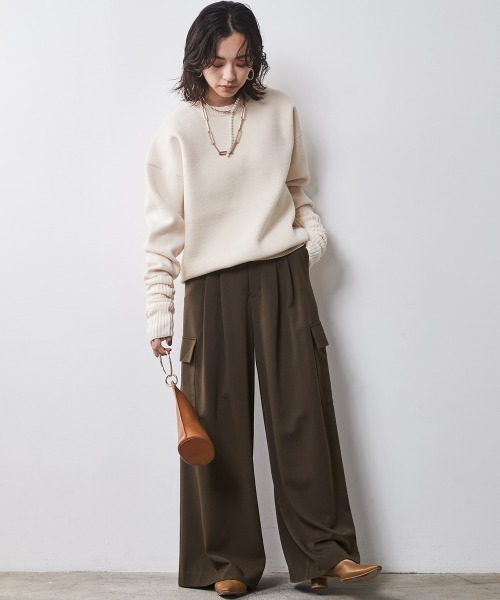 「CHIC STYLE」 スラックス M チャコール レディース_画像3