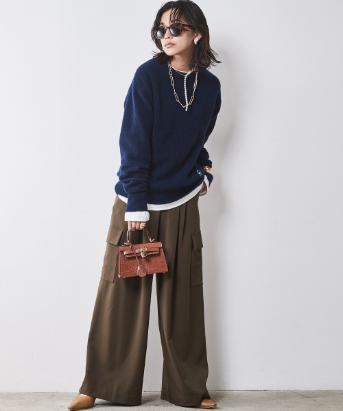 「CHIC STYLE」 スラックス M チャコール レディース_画像5