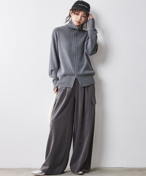 「CHIC STYLE」 スラックス M チャコール レディース_画像7